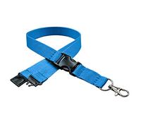 linie zwo ®, Lot de 10 cordons porte-clés 20 mm, crochet Easy going, Verrou de sécurité, Boucle coulissante, Bleu