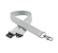 linie zwo ®, Lot de 10 cordons porte-clés 20 mm, crochet Easy going, Verrou de sécurité, Gris