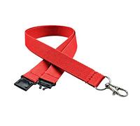 linie zwo ®, Lot de 10 cordons porte-clés 20 mm, crochet easy going, Verrou de sécurité, Rouge