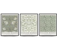 Linilioart Lot de 3 affiches murales vintage botaniques vertes et blanches - Impressions abstraites esthétiques pour bureau, chambre à coucher, sans cadre (20 x 25 cm)