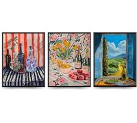 Linilioart Lot de 3 impressions murales modernes pour cuisine, aquarelle, alimentation, rétro, funky, boissons, images esthétiques pour restaurant, sans cadre (40 x 60 cm)