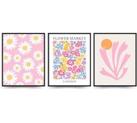 Linilioart Lot de 3 impressions sur toile de Matisse - Marché aux fleurs - Poster danois pour adolescentes et filles - Sans cadre (50 x 70 cm)