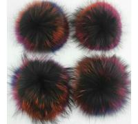 LINJILUO Lot de 20 Pompons en Fausse Fourrure de 15 cm à Faire soi-même pour Bonnets tricotés, Porte-clés, écharpes et Chaussures.