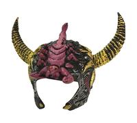 Linjinx Casque Gladiateur Viking Médiéval Casque Romain Viking Avec Cornes Pour Adulte Cosplay Guerrier Doré De Bataille Halloween Cosplay Scorpion rouge Taille unique