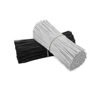 LINJOU 400 PCS Plastic Cable Ties White and Black Cable Ties 15CM Plastic Clamp Reusable Plastic Twist Ties for Securing Wires, Packing Bags, Gardenin