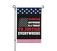 L'injustice, où qu'elle soit, est une menace pour la justice partout. Drapeau de jardin 30 x 45 cm (12 x 18 pouces), bannière double face sans mât.