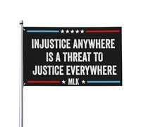 L'injustice, où qu'elle soit, est une menace pour la justice partout. Drapeau de jardin 90 x 150 cm (3 x 5 pi).
