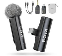 Link 2 A1 Microphone Pour Iphone Android Appareil Photo, 48 Khz 24 Bits, 300 M, Microphone Lavalier Sans Fil, Annulation De Bruit, Mini Microphone, Micro Clip, Usb-C/Lightning/3,5 Mm Trs Plug