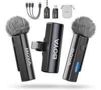 Link 2 A2 Microphone Pour Iphone Android Appareil Photo, 48 Khz 24 Bits, 300 M, Microphone Lavalier Sans Fil, Annulation De Bruit, Mini Microphone, Micro Clip, Usb-C/Lightning/3,5 Mm Trs Plug