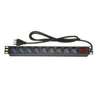 Link Multiprise pour rack 19 LK10053 9 prises universelles, interrupteur, fiche italienne 16 A