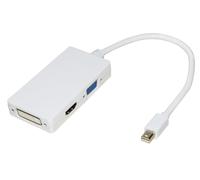 Link Accessori LKADAT17 câble vidéo et adaptateur Mini DisplayPort DVI-I + VGA (D-Sub) + HDMI Blanc