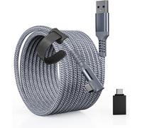 Link Cable 6M Compatible avec Quest2 / Pico 4, Accessoires de câble USB A à C avec transfert de données 5Gbps, câble USB3.0 tressé en nylon pour casque VR et PC de jeu
