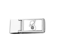 Link Crystal Ball Planet Porte-billets fin en acier inoxydable