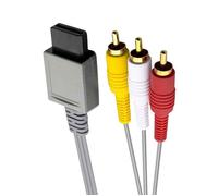 Link-e : Cable Audio Video RCA avec Connecteurs Plaqués Or Compatible avec la Console Nintendo Wii et Wii-U