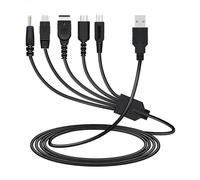 Link-e : Cable Chargeur USB 5 en 1 Compatible avec Console de Jeu Nintendo 3DS, New 3DS, 3DS XL, 2DS, DSI, DSI XL, Gameboy Advance GBA SP, DS Lite, DS, Manette Wii-U et SONY PSP 1000/2000/3000