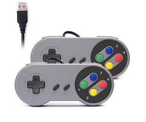 Link-e : Compatible avec PC/MAC, 2 X Manette de Jeu USB style Console Super Nintendo SNES