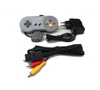 Link-e : Manette de Jeu, Chargeur Secteur et Cable AV RCA Compatible avec la Console Super Nintendo SNES