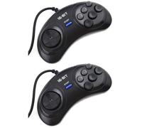 LINK-E - Pack 2 Manettes de Jeu 6 boutons Compatible Megadrive - Genesis - Master System