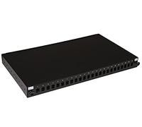 LINK LK24FON Panneau Fibre Optique 19" avec 24 Ports SC simplex ou LC Duplex Profondeur 250 mm Noir avec Accessoires pour Armoire Rack en métal résistant Dimensions 43 x 25 x 4 cm 1 unité