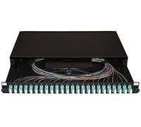 LINK LK24LC3P Panneau fibre optique 19" avec 24 adaptateurs LC DUPLEX OM3 profondeur 250 mm avec rails installés couleur noir
