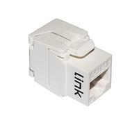 Link LK6AUTW Prise réseau Keystone Jack Rj45 catégorie 6 A sans Fil Blanc 180° Contacts dorés 50 microns