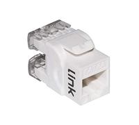 LINK LK6AUW Prise réseau Keystone Jack Rj45 catégorie 6A Utp Couleur Blanc 180° Contacts dorés 50 microns