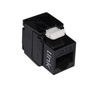 LINK LK6UTB Prise réseau Keystone Jack Rj45 Catégorie 6 Utp Tooless Couleur Noir 180° Contacts Dorés 50 microns