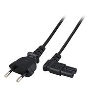 LINK LKC730A Câble d'alimentation avec fiche Italienne Bipolaire Prise 8 Form 90° Femelle C7, Noir, 3 m