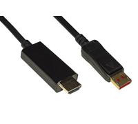LINK LKCDPH142103 Lot de 3 câbles DisplayPort 1.4 → HDMI 1m - Contacts dorés, 4K×2K 60Hz, 18Gbps, HDR, RGB 4:4:4, Double Blindage - Compatible PC, ordinateur portable, moniteur, HDTV