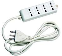 Link LKMP04F Multiprise à 4 Prises 10/16, Prise tripolaire Italienne 16 A, câble de 1,5 m