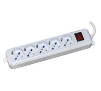 LINK LKMP053 Multiprise 5 prises universelles Italie/Schuko 10/16 A - Prise 16 A avec interrupteur câble 3 m