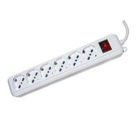 LINK lkmp06 multiprise 6 Prises universelles ita/schuko 10/16 A à fiche 16 A avec Interrupteur