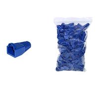 Link LKPL8B Lot de 100 Connecteurs Enjoliveurs RJ45 de 6 mm pour plug, 8 pôles, câble catégorie 5E-6, bleu