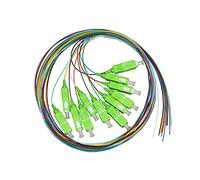 LINK LKSC12APC Lot de 12 câbles Pigtail Fibre Optique colorée, connecteurs SC APC Single Mode 9/125 Os2 Simplex 2 m