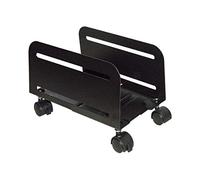Link LKSUPF Chariot réglable de 11,9 à 20,9 cm pour Ordinateur Portable ou détructeur de Documents, Couleur Noire en métal avec roulettes