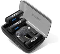 Link Microphone De Lavalier Sans Fil Pour Iphone Appareil Photo Android, Mini Lapel Mic, 48 Khz 24 Bit, Batterie 30H, Réduction De Bruit, Clip On Mic Usb-C Lightning 3.5Mm Trs