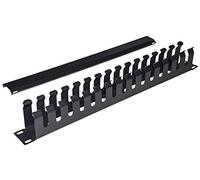 LINK Panneau de Guidage de câbles en métal pour armoires à Cage, Rack 19", 483 x 42 x 70 mm, Noir