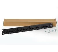LINK Panneau patch 24 portes 19" UTP Catégorie 5E Bornier Type 110 RJ45 Noir