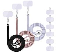 Linkbro Chaîne de téléphone portable universelle, cordon pour téléphone portable, téléphone portable universel suspendu autour du cou avec cordon de téléphone portable, gris, or rose)