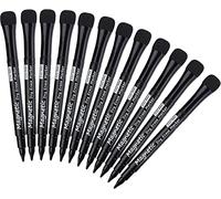 Linkbro Lot de 12 marqueurs noirs pour tableau blanc avec pointe en feutre, pour tableau blanc magnétique à sec pour enfants, école, travail sur planche blanche pour calendrier, réfrigérateur