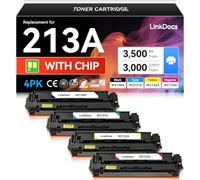 LinkDocs Cartouche de toner 213A W2130A W2131A W2132A W2133A pour HP Enterprise 5700 MFP 5800 6700 6701 6701dn MFP 6800 6801 X55745 X57945 X654 X654 Imprimantes 677 (lot de 4)