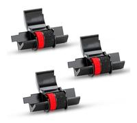 LinkDocs IR40T Lot de 3 rubans encreurs de rechange pour calculatrice Casio hr-100tm Ink IR-40T Compatible avec Canon P23-dhv Sharp EL-1801V scellé individuellement (noir et rouge)