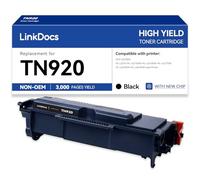 LinkDocs TN920 Cartouche de toner de rechange pour Brother TN-920 TN920 TN920XL à utiliser avec Brother HL-L5210 HL-L5215DW HL-L6210DW HL-L6217DW HL-L6310DW HL-L6415DW DCP-L5510DN