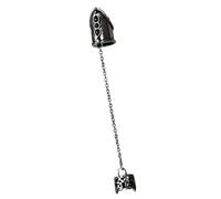 Linked Statement Jewelry - Accessoire à deux doigts avec extrémité ouverte - Pièce argentée vintage foncée pour un look quotidien - Ensemble d'images de musique - Double chaîne de doigt - Accessoire