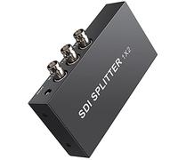 LiNKFOR 1X2 SDI Splitter avec Alimentation Supports SD-SDI 1320Ft/HD-SDI 660Ft/3G-SDI 330Ft 1080P SDI Splitter Répéteur 1 in 2 Out Support Câble BNC pour CCTV Vidéo Caméra vers SDI Monitor