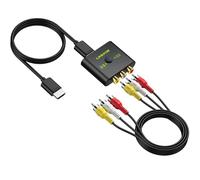 LiNKFOR Adaptateur RCA vers HDMI avec Commutateur 4:3/16:9 - Conversion 1080p/720p - Câbles HDMI & AV Inclus - Pour Wii, PS2, N64, VHS sur TV Moderne