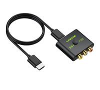 LiNKFOR Convertisseur RCA vers HDMI, convertisseur AV 1080p vers HDMI, conversion 16:9/4:3 Mini adaptateur audio vidéo CVBS composite prend en charge PAL/NTSC pour Wii/PS1/PS2/N64/Xbox