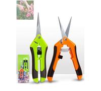 Linkgood Petits Sécateurs, 2 Pièces Ciseaux de Récolte Bonsai Ciseaux de Plantes, Lames avec Revêtement en Titane, Poignée de Blocage, Ciseaux de Taille pour plantes fleurs fruits légumes haie