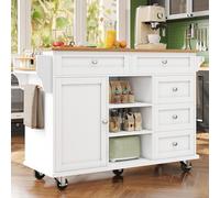 LINKHOO Chariot à Repas, Combinaison de tiroirs et d'armoires de Rangement, adapté aux Cuisines domestiques, 134 x 46 x 92 cm, Blanc