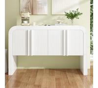 LINKHOO Enfilade à Coins arrondis, léger, élégance Moderne avec Portes magnétiques et Protection Anti-basculement, pour Cuisine, Salle à Manger, Salon, Maison, 120 * 39.8 * 75 cm, Blanc